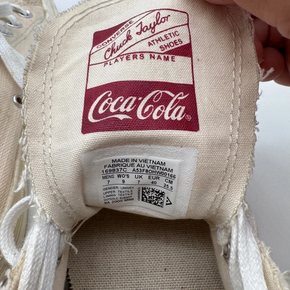 Converse Kith‎ Coca-Cola Chuck 70 Ox Parchment Red Low Top Shoes 169837C Mens 7